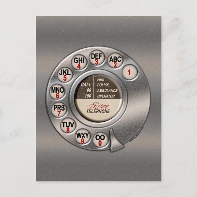 Cartão Postal Vintage Rotary Phone (Frente)