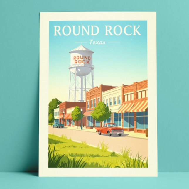Cartão Postal Vintage Round Rock Texas (Criador carregado)