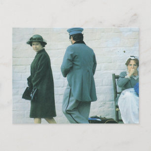 Cartão Postal Vintage Royalty, Rainha visitando Fort Suttor