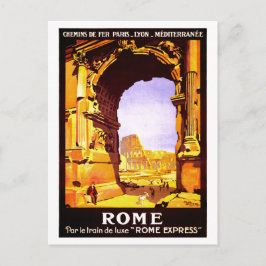 Cartão Postal Vintage Ruins of Roma Itália Poster de viagens