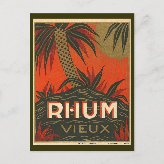 Cartão Postal Vintage Rum Advertisement (Frente)