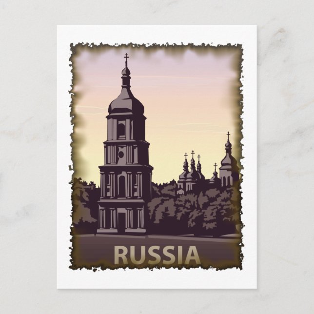 Cartão Postal Vintage Rússia (Frente)