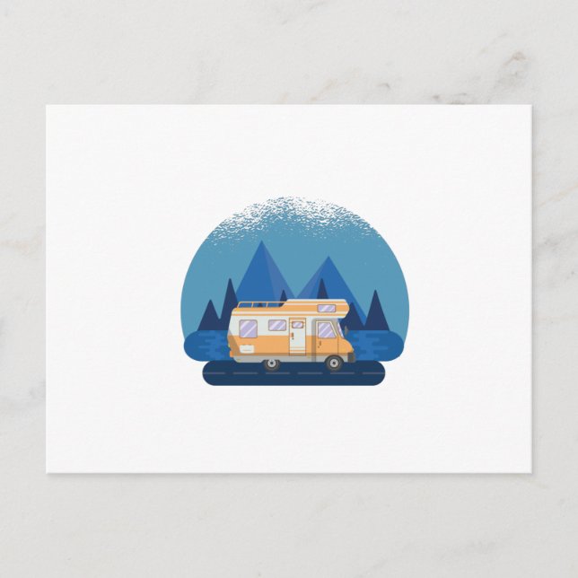 Cartão Postal Vintage RV Camper Motorhome (Frente)