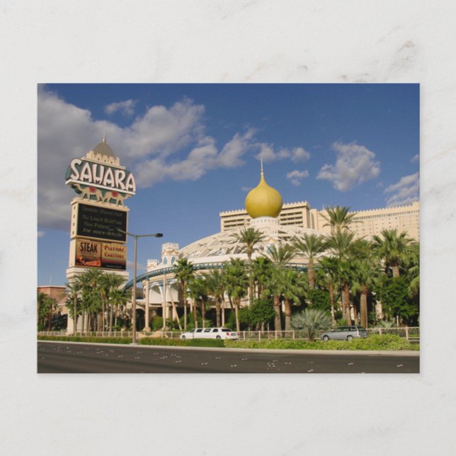 Cartão Postal Vintage Sahara Hotel Las Vegas (Frente)