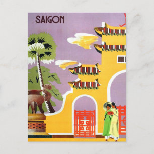 Cartão Postal Vintage Saigon Vietnam Viagem