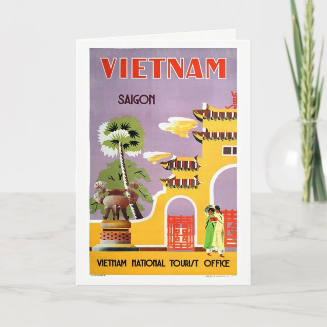 Cartão postal Vintage Saigon Vietnam Viagem (Frente)