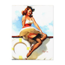 Vintage Sailor Náutico Pin Up Girl