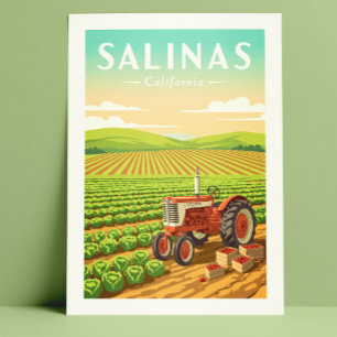 Cartão Postal Vintage Salinas California