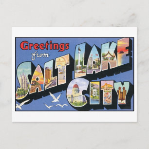 Cartão postal Vintage Salt Lake City