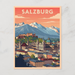 Cartão Postal Vintage Salzburg Áustria