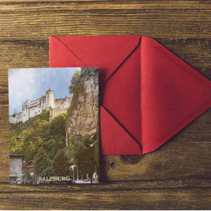 Cartão Postal Vintage Salzburg Áustria Viagem Panorama View