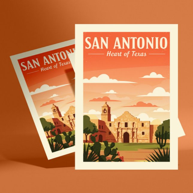 Cartão Postal Vintage San Antonio (Criador carregado)