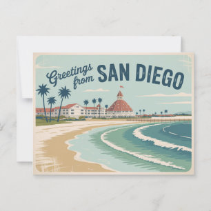 Cartão postal Vintage San Diego   Saudações de