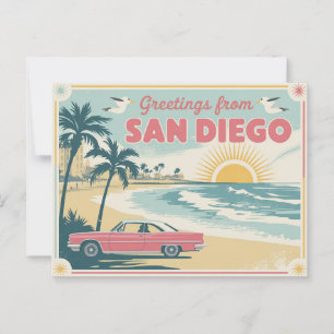 Cartão postal Vintage San Diego   Saudações de