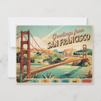 Cartão postal Vintage San Francisco | Saudações de