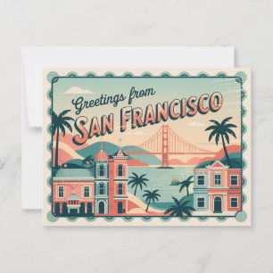 Cartão postal Vintage San Francisco   Saudações de