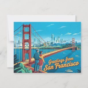Cartão postal Vintage San Francisco   Saudações de
