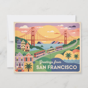 Cartão postal Vintage San Francisco   Saudações de