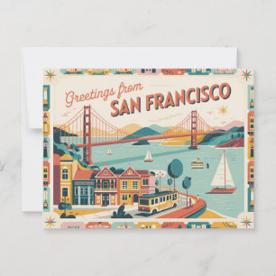 Cartão postal Vintage San Francisco   Saudações de