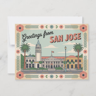 Cartão postal Vintage San Jose Saudações de