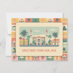 Cartão postal Vintage San Jose Saudações de