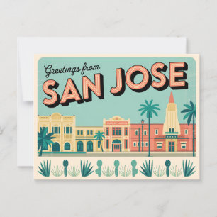 Cartão postal Vintage San Jose Saudações de