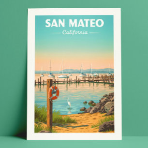 Cartão Postal Vintage San Mateo California