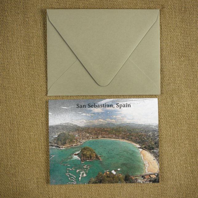 Cartão Postal Vintage San Sebastian Espanha (San Sebastian Spain postcard)