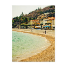 Vintage sandy, orla costeira, casas marítimas e ár