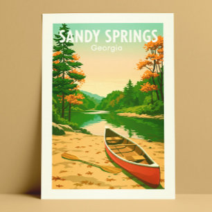 Cartão Postal Vintage Sandy Primaveras Georgia