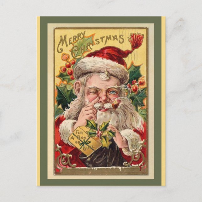 Cartão Postal Vintage Santa Claus (Frente)