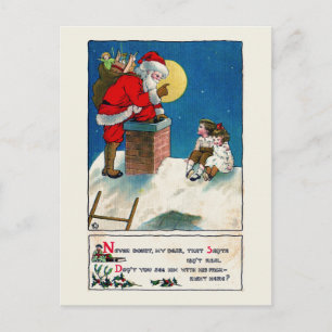 CARTÃO POSTAL VINTAGE SANTA CLAUS NATAL POSTCARTÃO