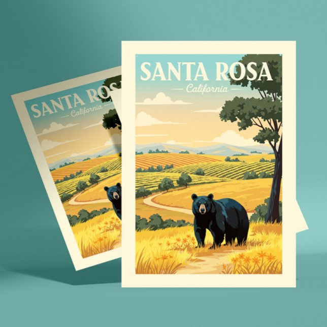 Cartão Postal Vintage Santa Rosa California (Criador carregado)