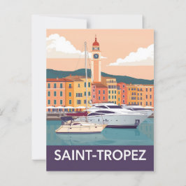 Cartão Postal Vintage Santo-Tropez Viagem - Rivier francês
