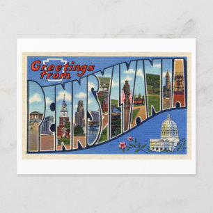 Cartão Postal Vintage Saudações da Pensilvânia