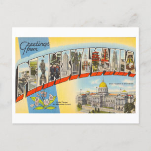 Cartão Postal Vintage Saudações da Pensilvânia