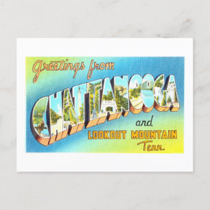 Cartão Postal Vintage Saudações de Chatanooga, Tennessee