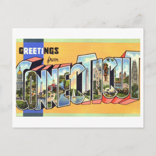 Cartão Postal Vintage Saudações de Connecticut