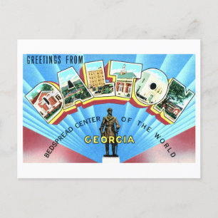 Cartão Postal Vintage Saudações de Dalton, Geórgia,