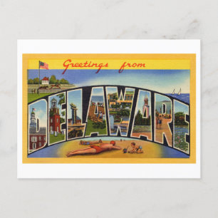 Cartão Postal Vintage Saudações de Delaware