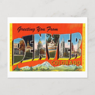 Cartão Postal Vintage Saudações de Denver, Colorado