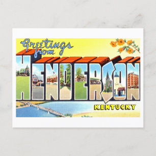 Cartão Postal Vintage Saudações de Henderson, Kentucky,