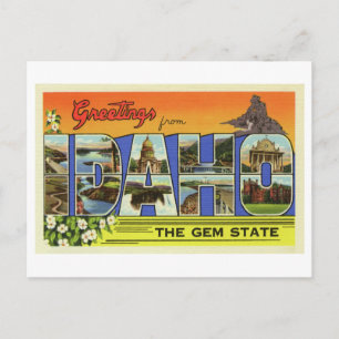 Cartão Postal Vintage Saudações de Idaho