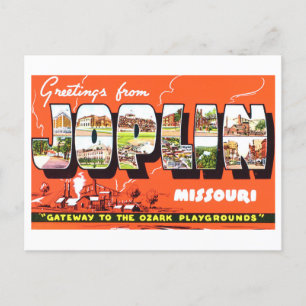 Cartão Postal Vintage Saudações de Joplin, Missouri,