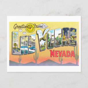 Cartão Postal Vintage Saudações de Las Vegas, Nevada,