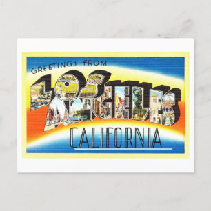 Cartão Postal Vintage Saudações de Los Angeles, Califórnia