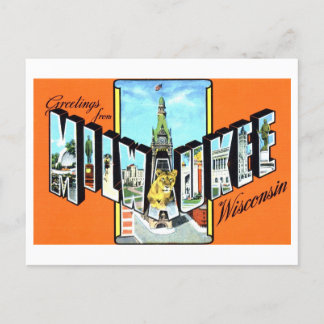 Cartão Postal Vintage Saudações de Milwaukee, Wisconsin,