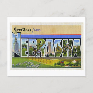 Cartão Postal Vintage Saudações de Nebraska