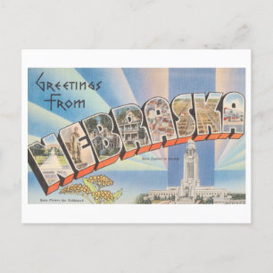 Cartão Postal Vintage Saudações de Nebraska