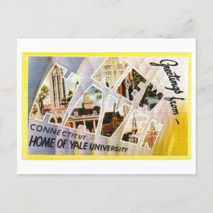Cartão Postal Vintage Saudações de New Haven, Connecticut,